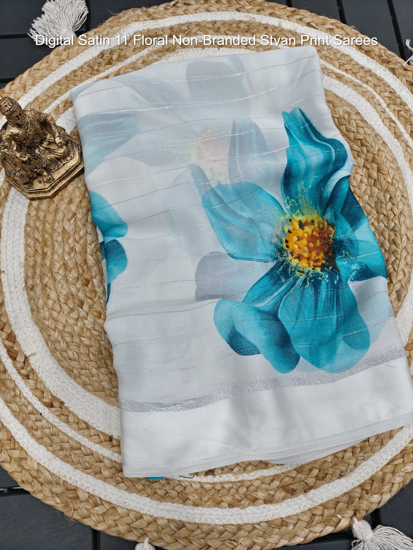 Digital Satin 11 Floral Non-Branded Stvan Print Sarees