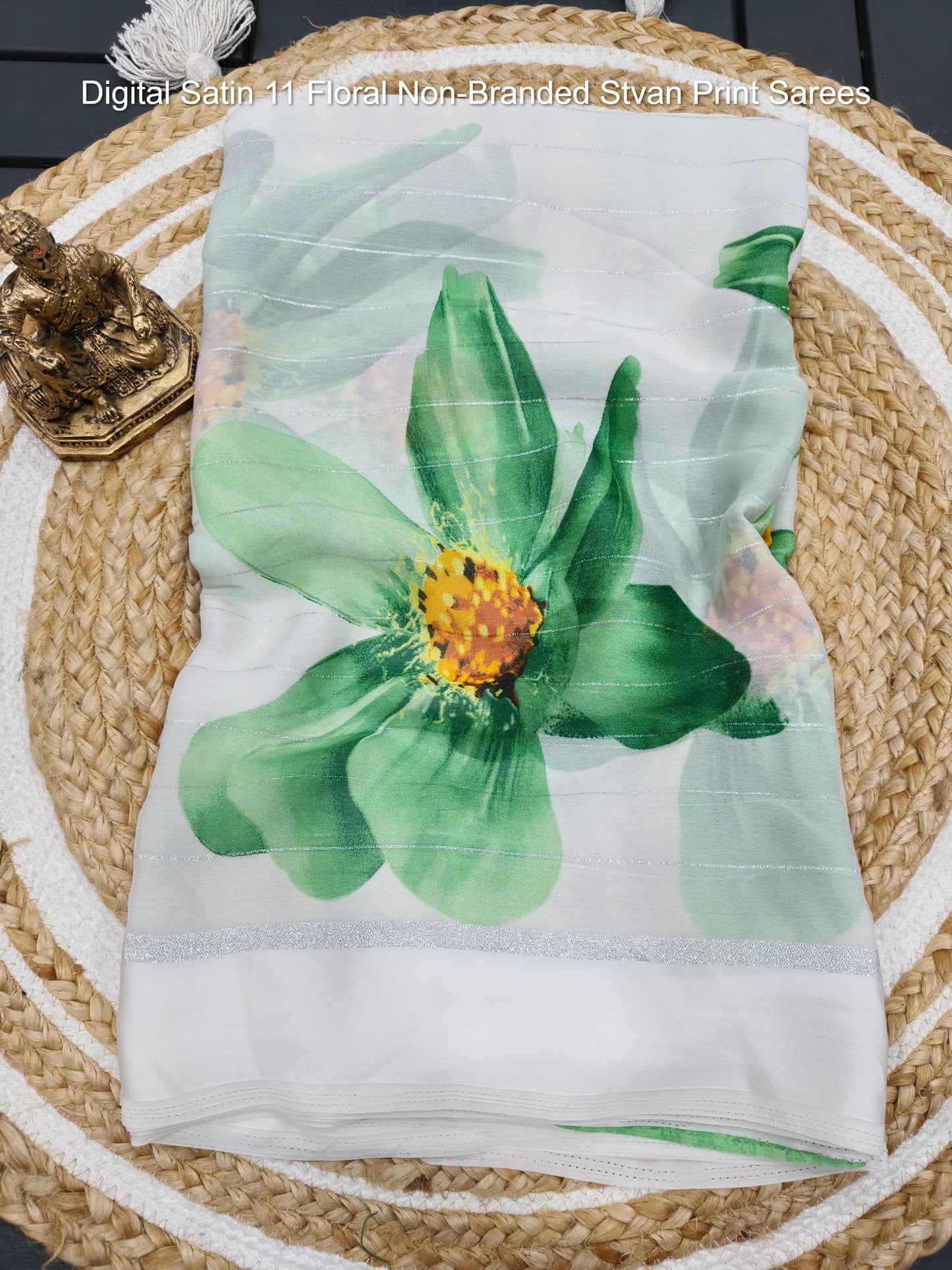 Digital Satin 11 Floral Non-Branded Stvan Print Sarees