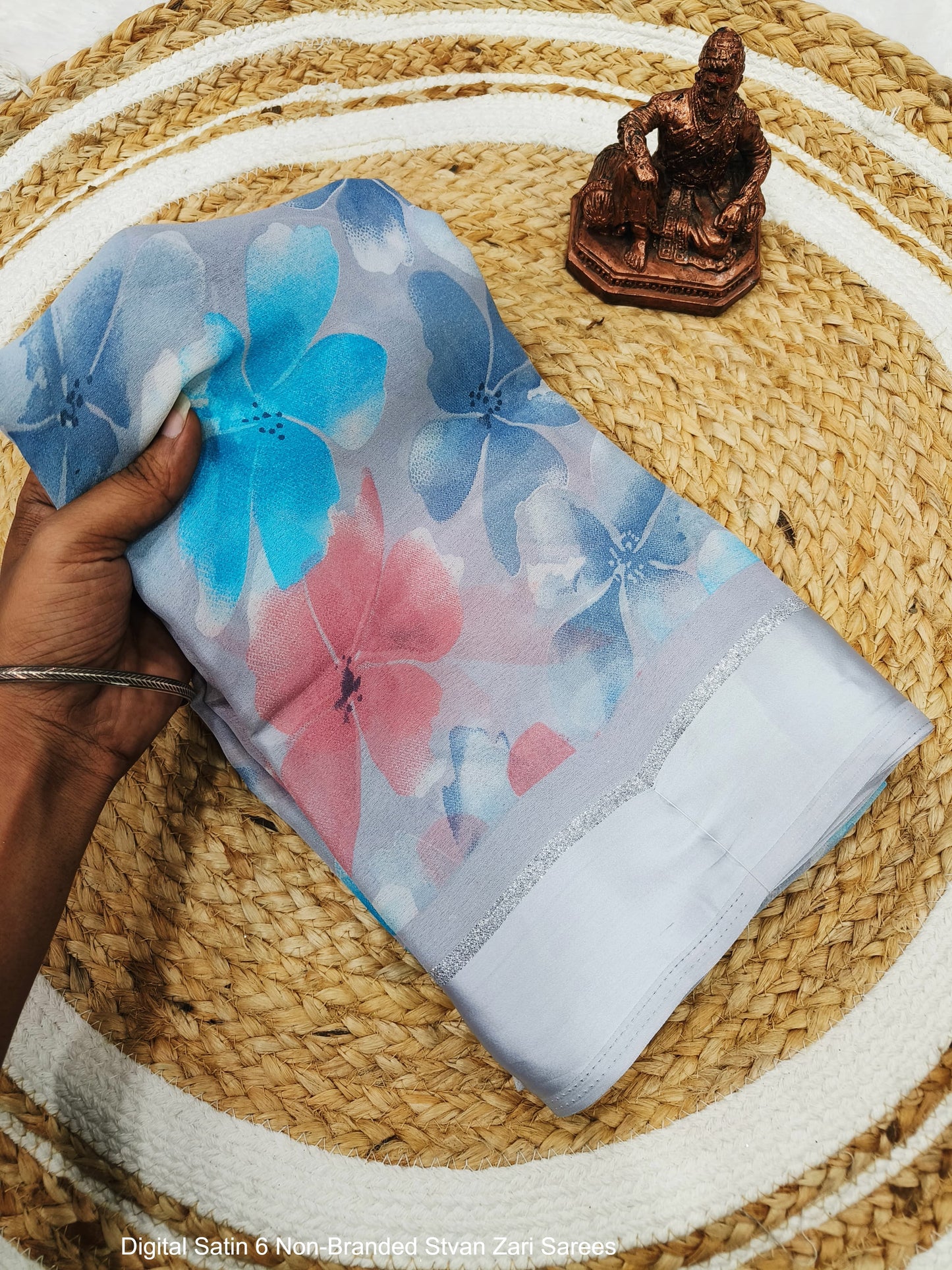 Digital Satin 6 Non-Branded Stvan Zari Sarees