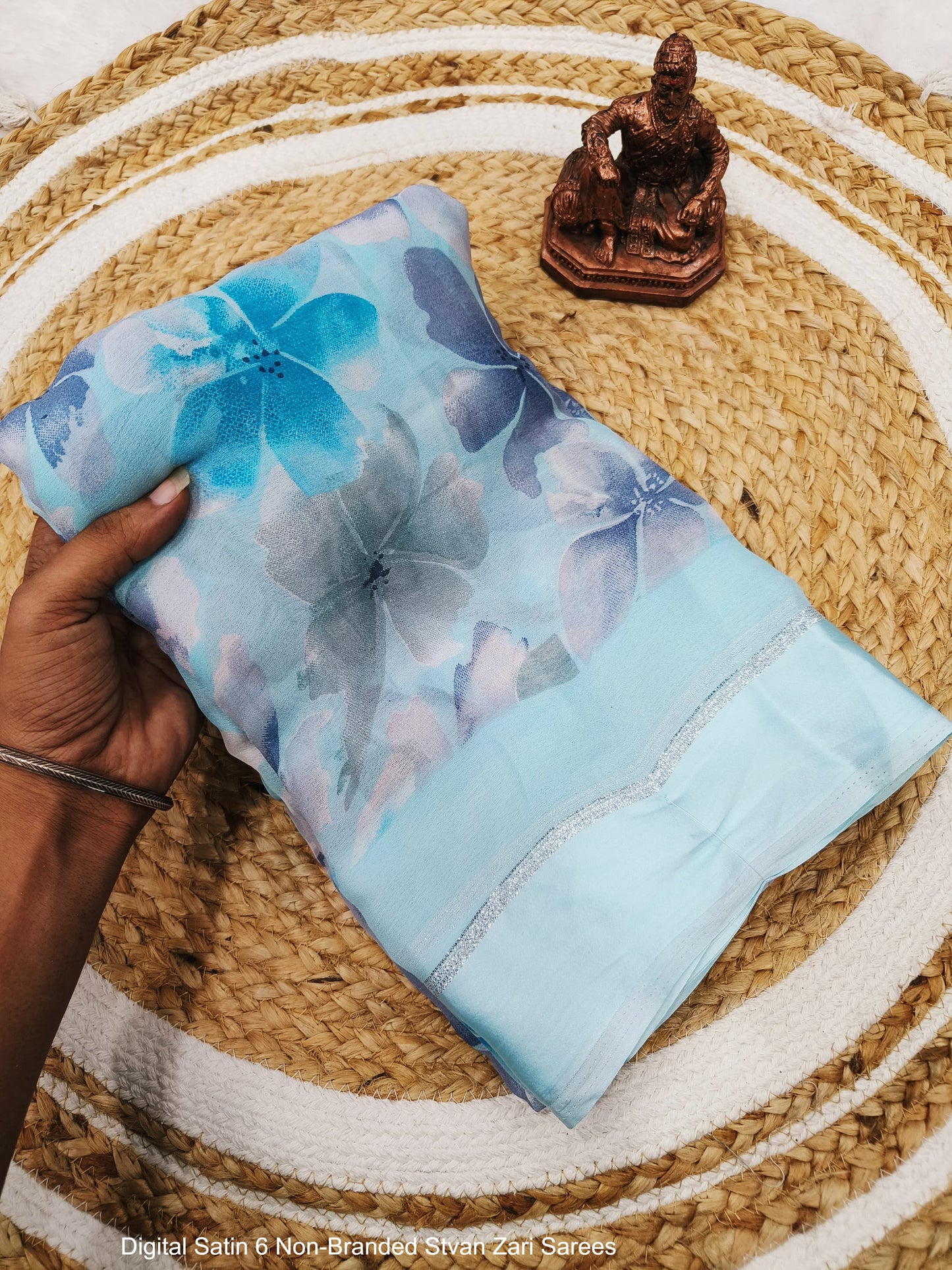 Digital Satin 6 Non-Branded Stvan Zari Sarees