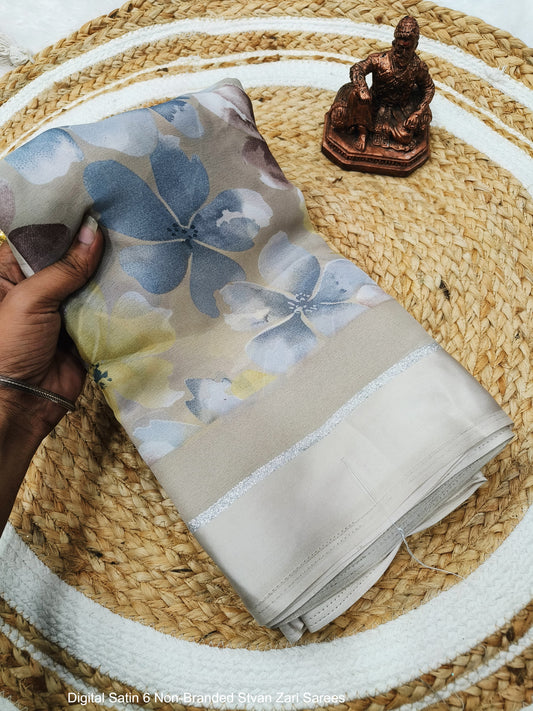 Digital Satin 6 Non-Branded Stvan Zari Sarees