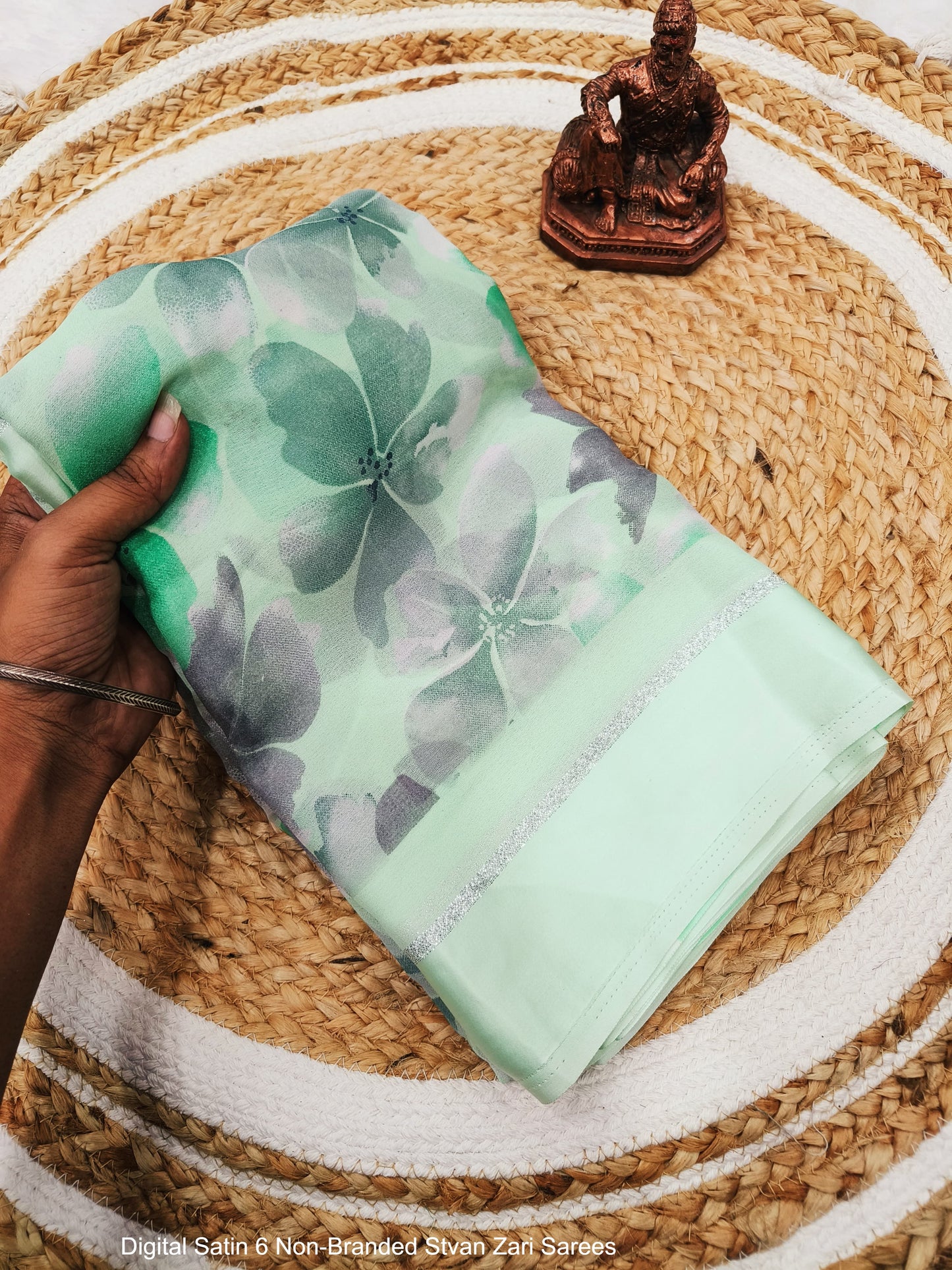 Digital Satin 6 Non-Branded Stvan Zari Sarees