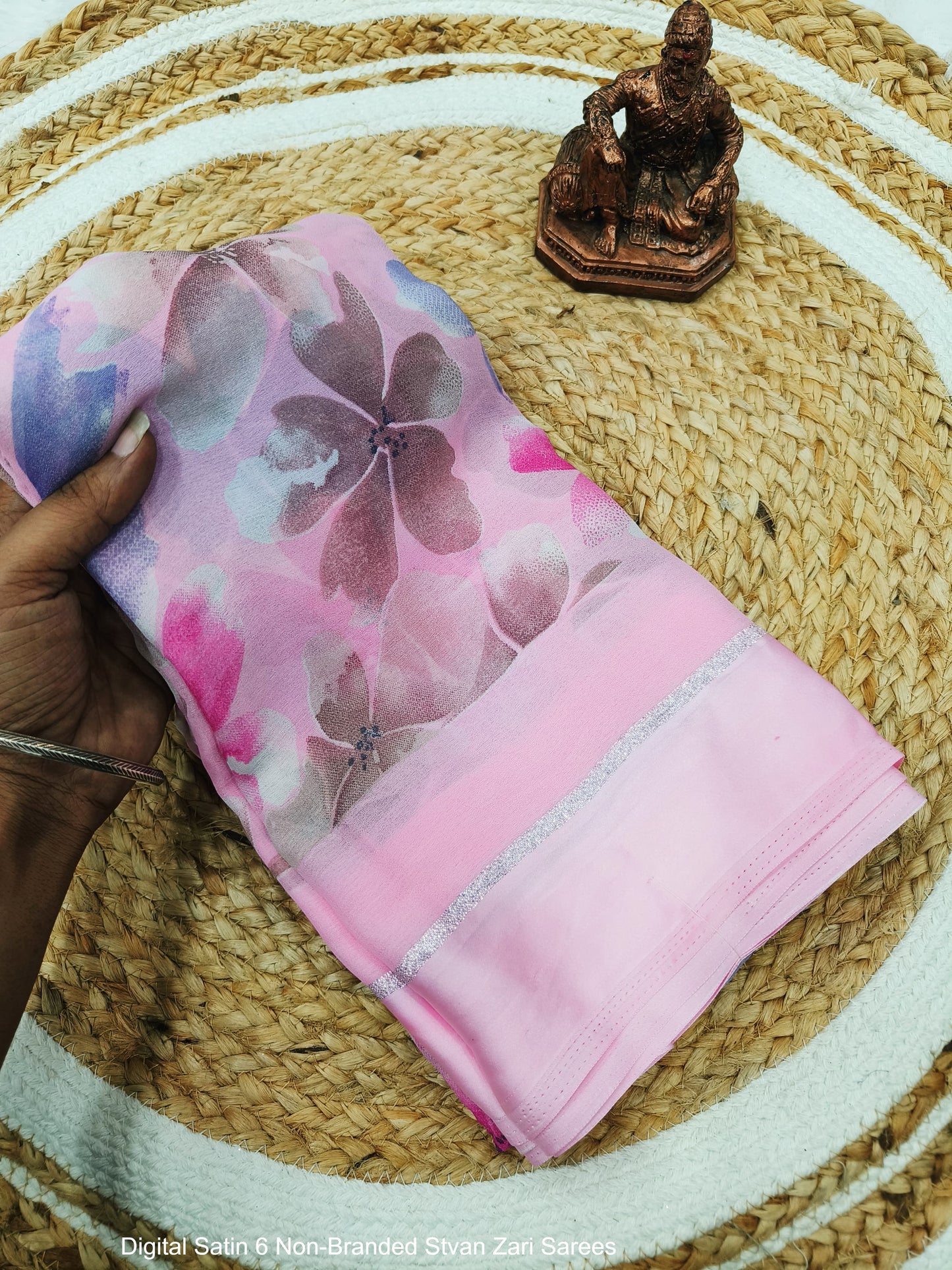 Digital Satin 6 Non-Branded Stvan Zari Sarees