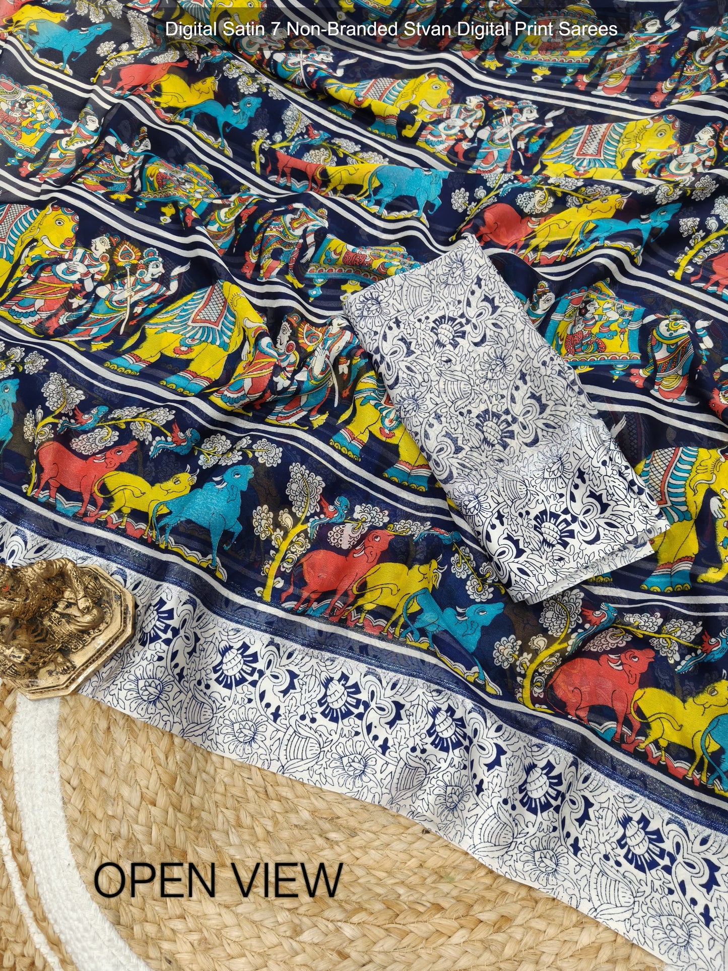 Digital Satin 7 Non-Branded Stvan Digital Print Sarees