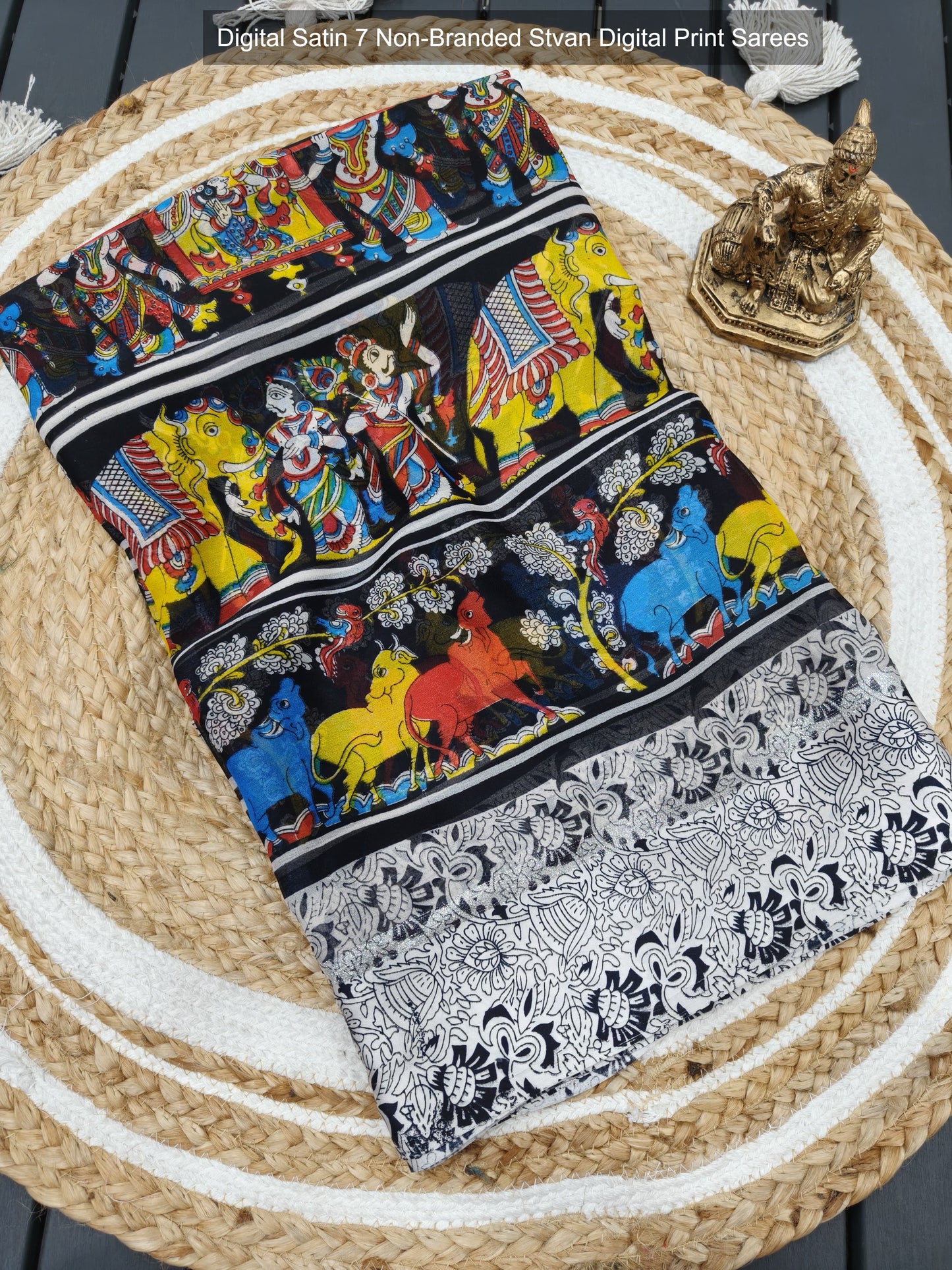 Digital Satin 7 Non-Branded Stvan Digital Print Sarees