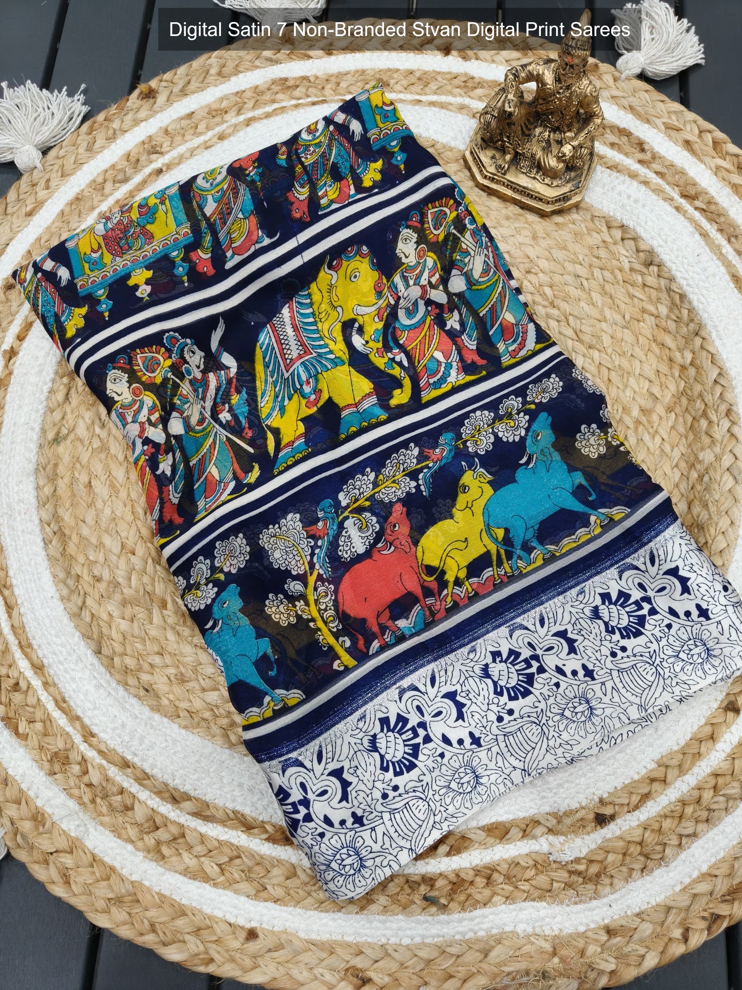 Digital Satin 7 Non-Branded Stvan Digital Print Sarees