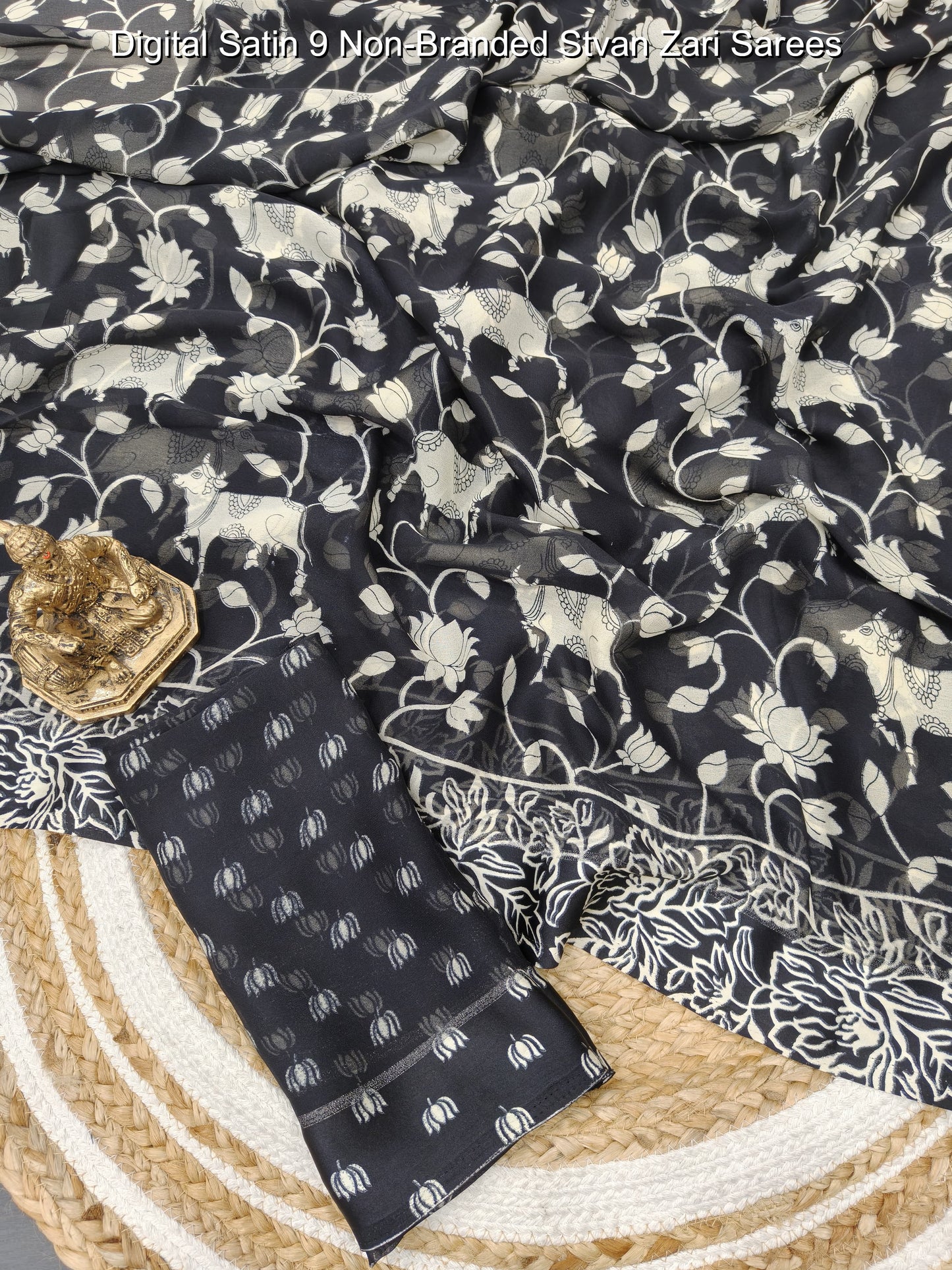 Digital Satin 9 Non-Branded Stvan Zari Sarees