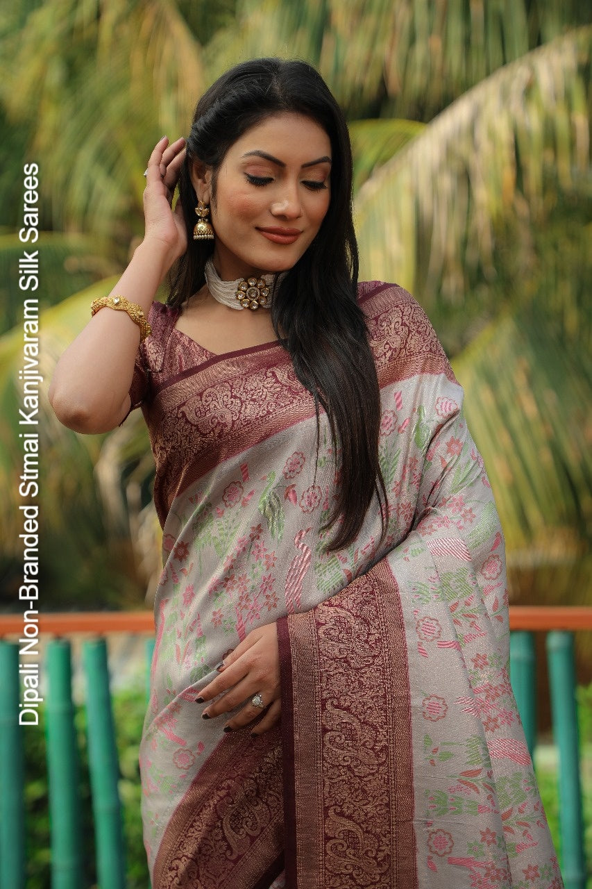 Dipali Non-Branded Stmai Kanjivaram Silk Sarees