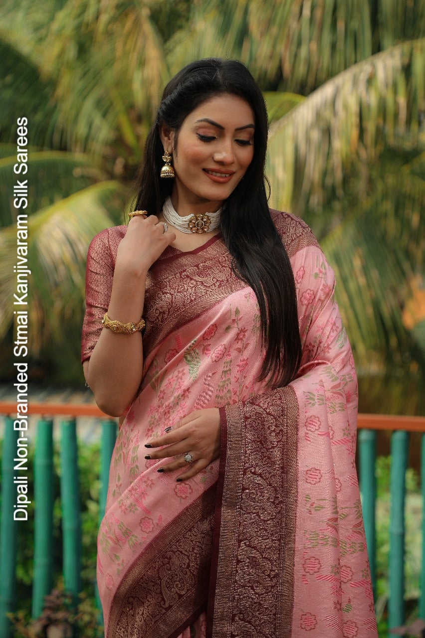 Dipali Non-Branded Stmai Kanjivaram Silk Sarees