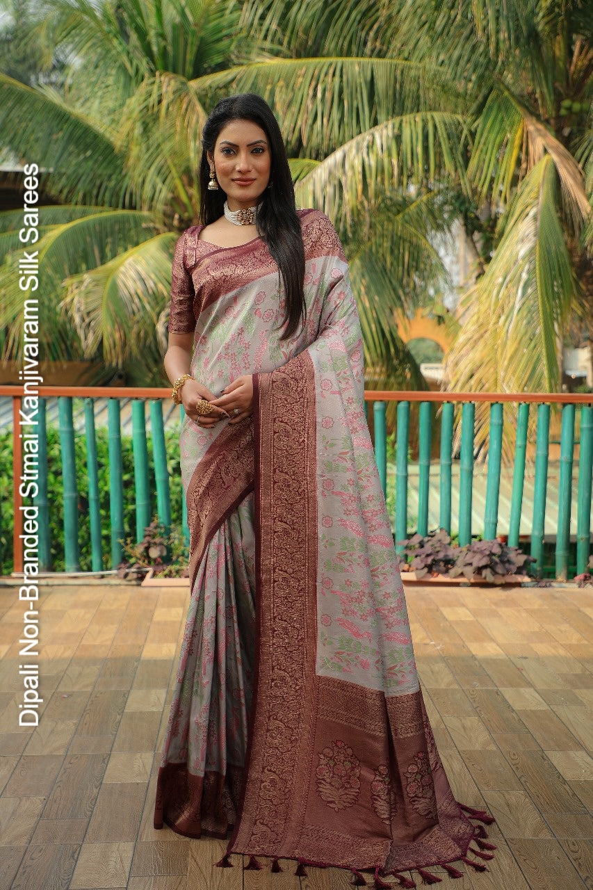 Dipali Non-Branded Stmai Kanjivaram Silk Sarees