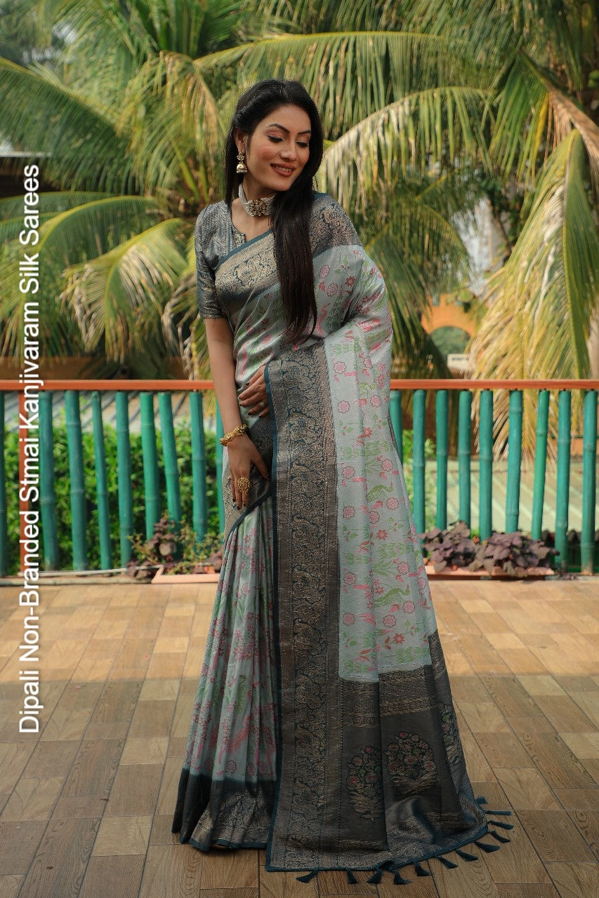 Dipali Non-Branded Stmai Kanjivaram Silk Sarees