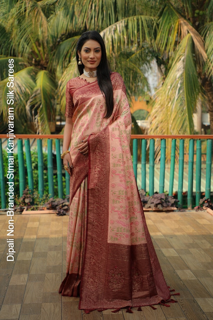 Dipali Non-Branded Stmai Kanjivaram Silk Sarees