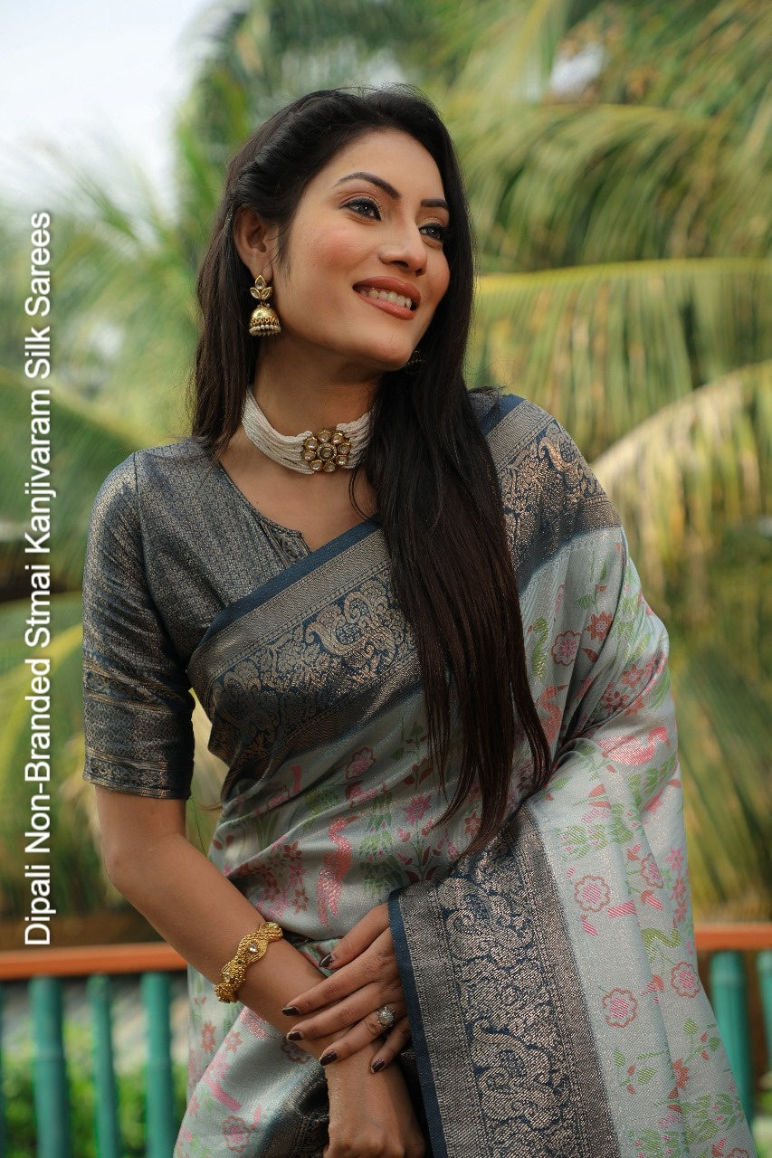 Dipali Non-Branded Stmai Kanjivaram Silk Sarees