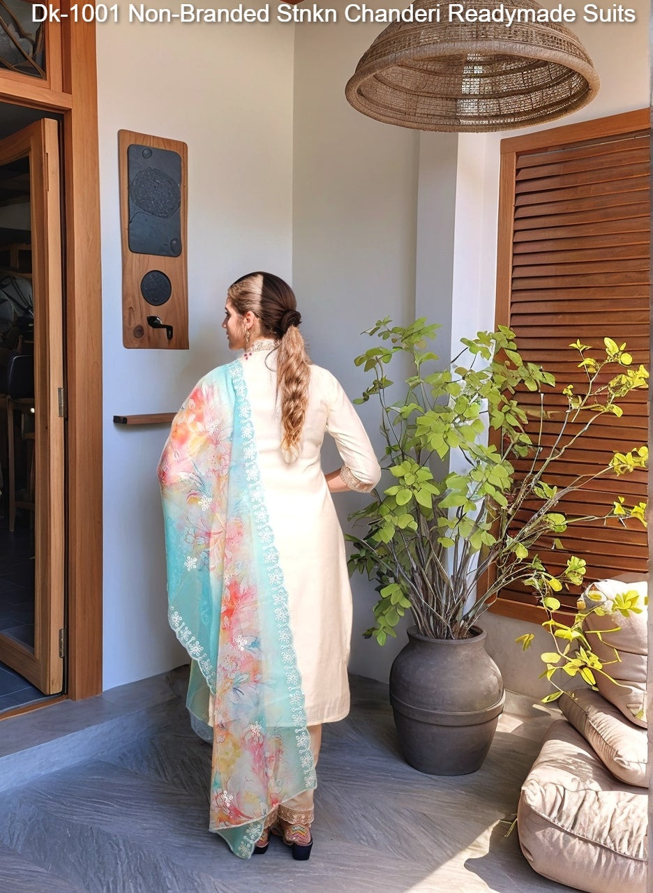 Dk-1001 Non-Branded Stnkn Chanderi Readymade Suits