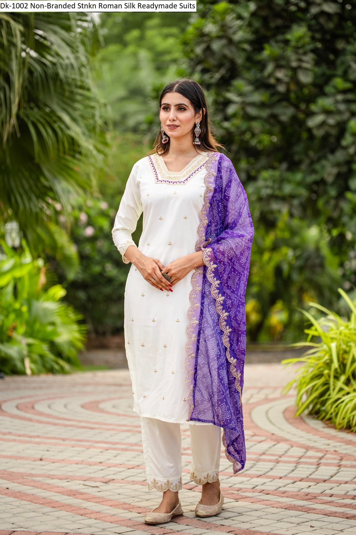 Dk-1002 Non-Branded Stnkn Roman Silk Readymade Suits