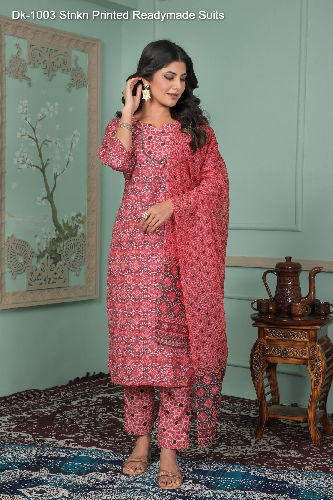 Dk-1003 Stnkn Printed Readymade Suits