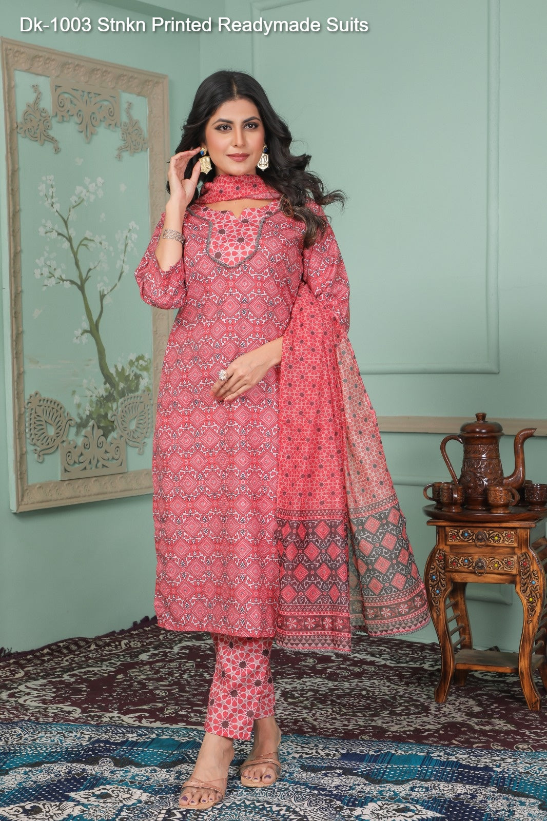 Dk-1003 Stnkn Printed Readymade Suits