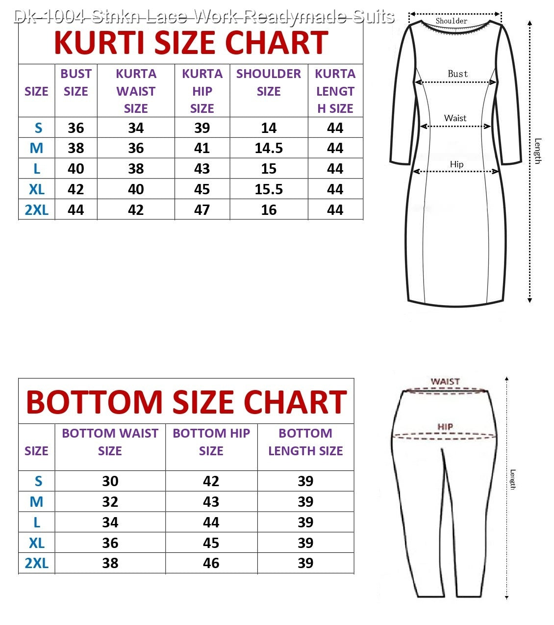 Dk-1004 Stnkn Lace Work Readymade Suits