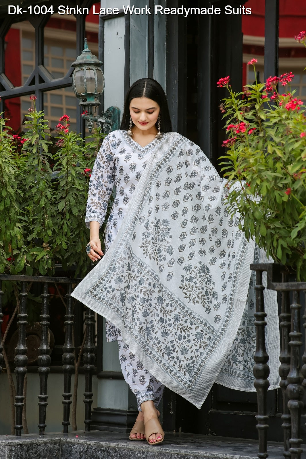 Dk-1004 Stnkn Lace Work Readymade Suits