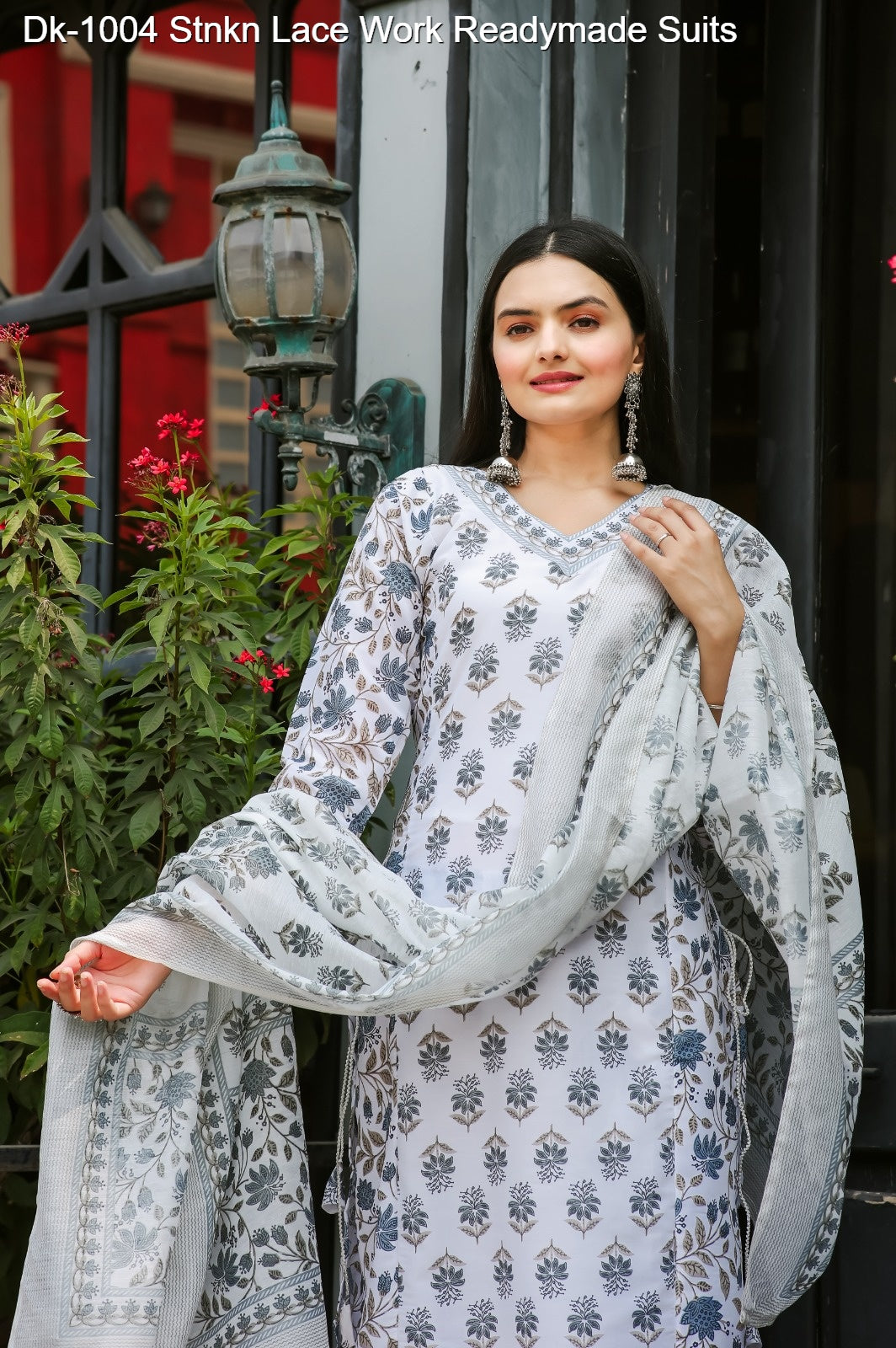 Dk-1004 Stnkn Lace Work Readymade Suits