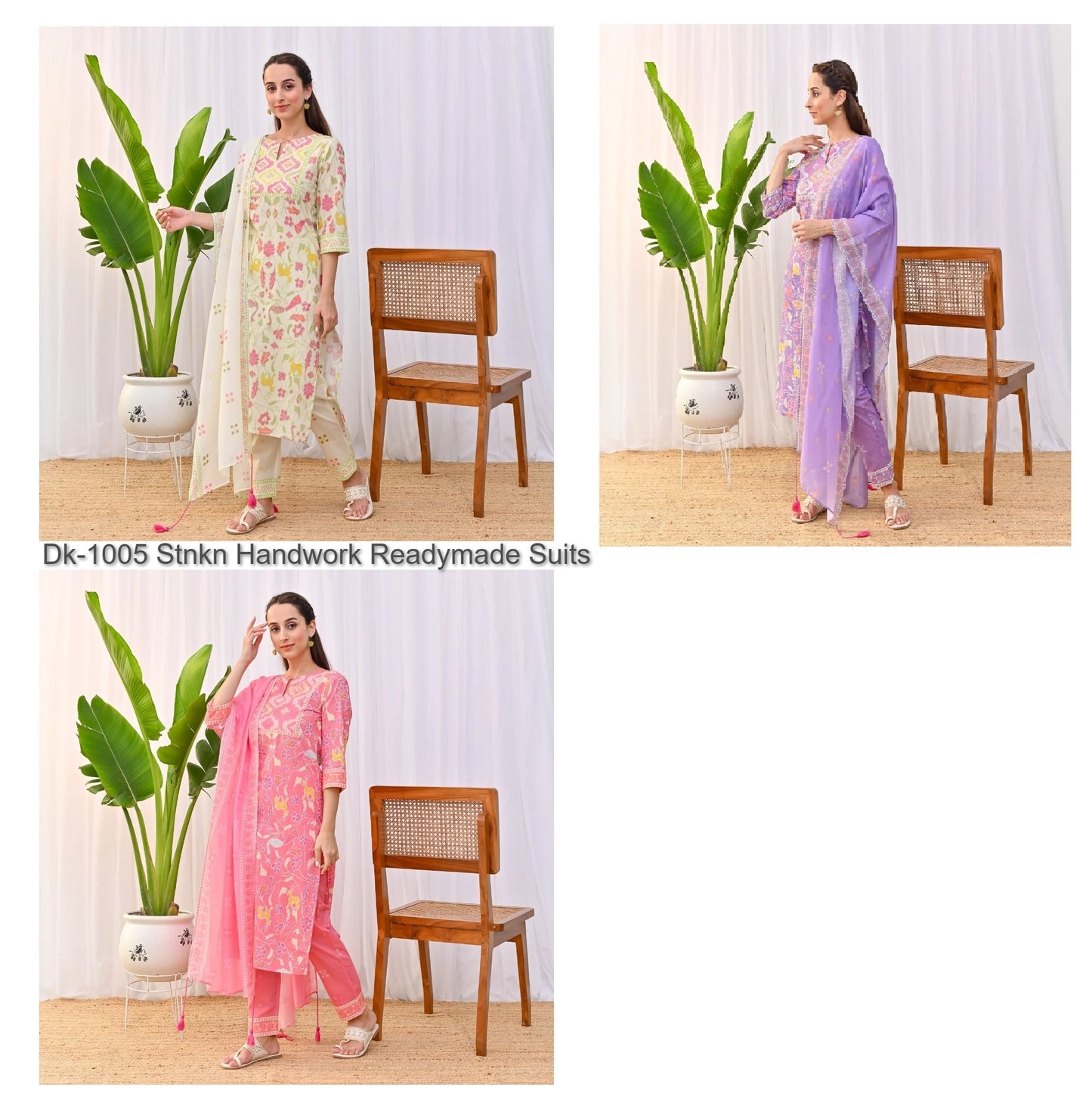 Dk-1005 Stnkn Handwork Readymade Suits