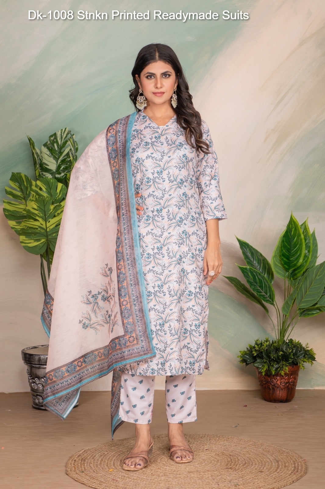 Dk-1008 Stnkn Printed Readymade Suits