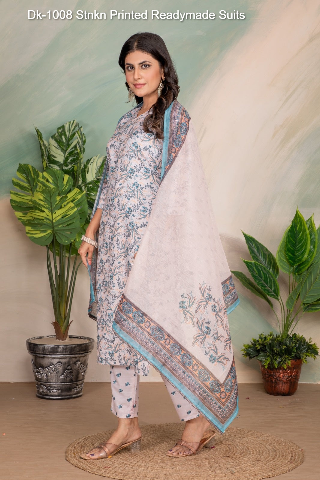 Dk-1008 Stnkn Printed Readymade Suits