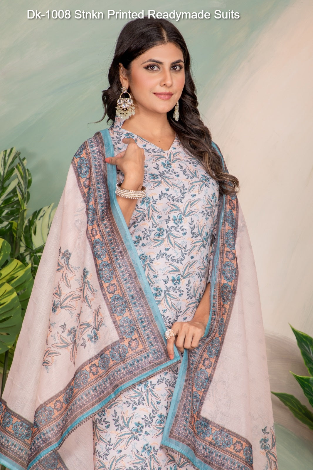 Dk-1008 Stnkn Printed Readymade Suits