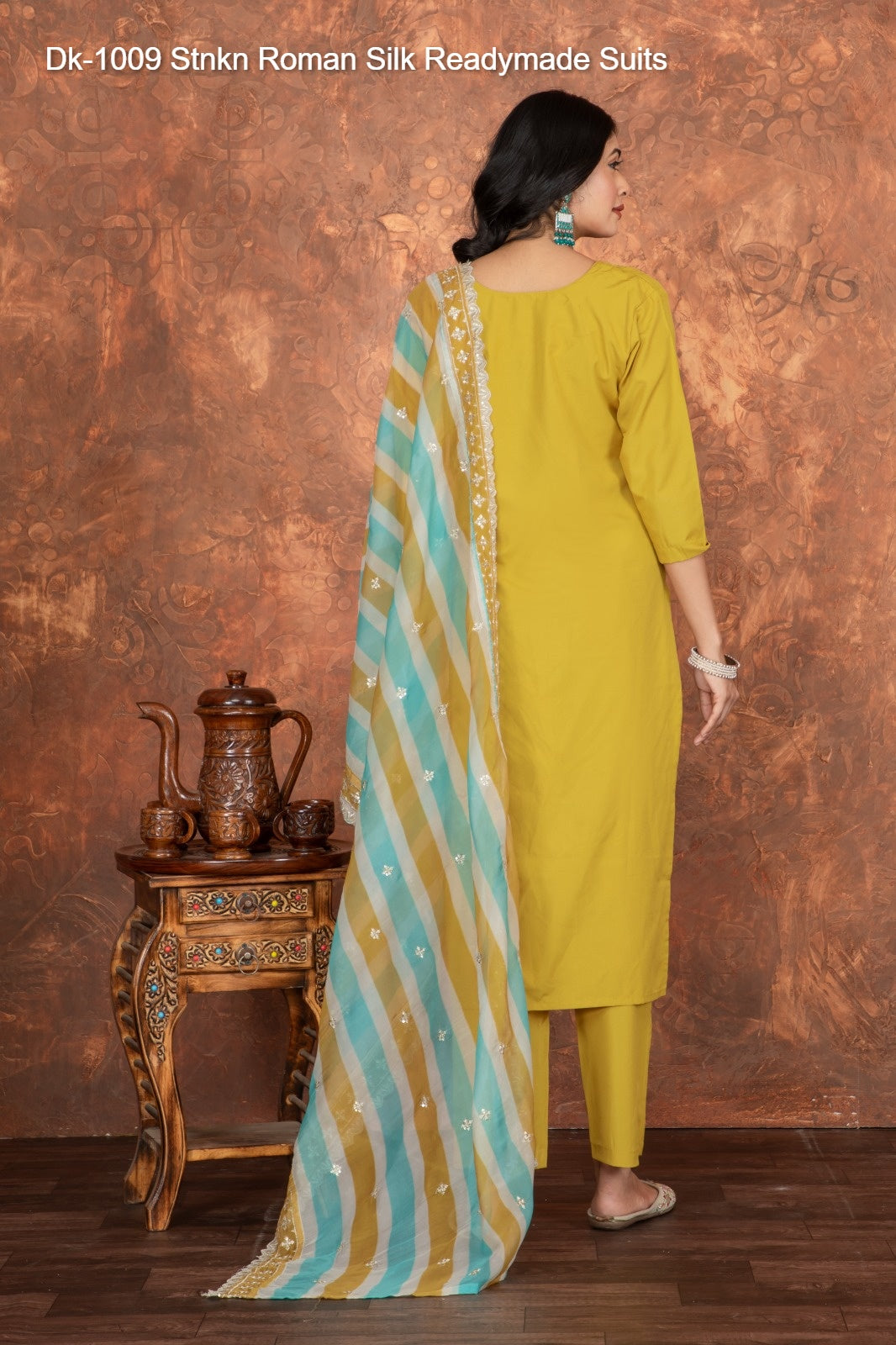 Dk-1009 Stnkn Roman Silk Readymade Suits