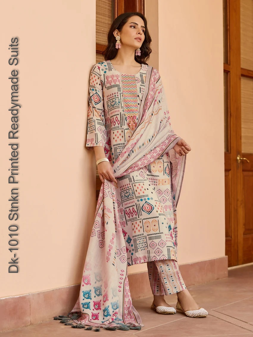 Dk-1010 Stnkn Printed Readymade Suits