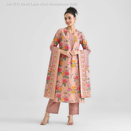 Dk-1011 Stnkn Lace Work Readymade Suits