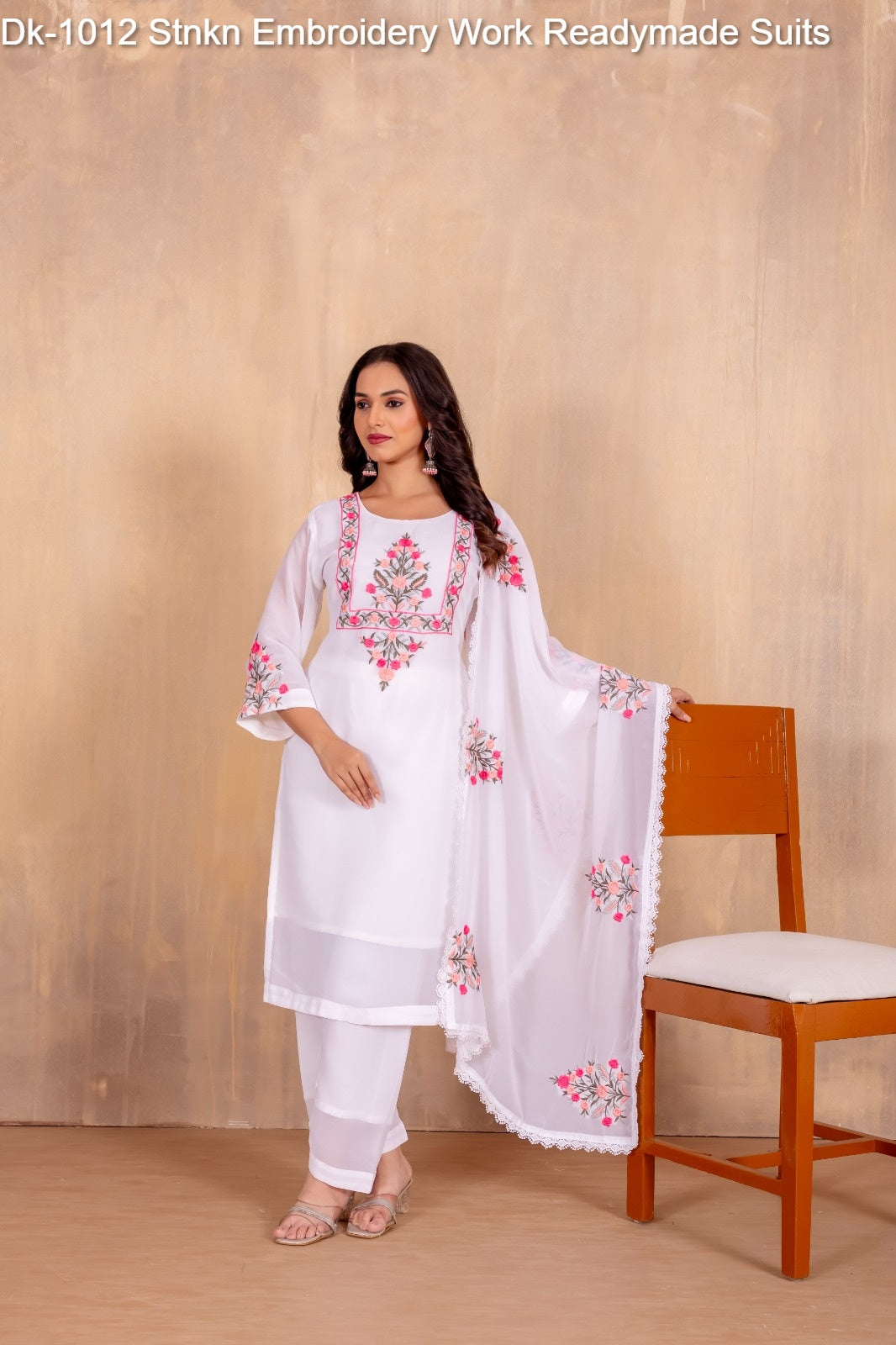 Dk-1012 Stnkn Embroidery Work Readymade Suits