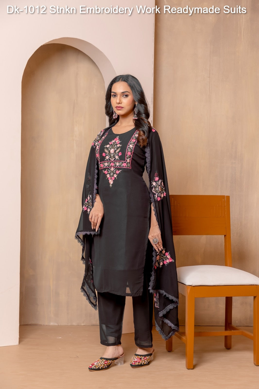 Dk-1012 Stnkn Embroidery Work Readymade Suits