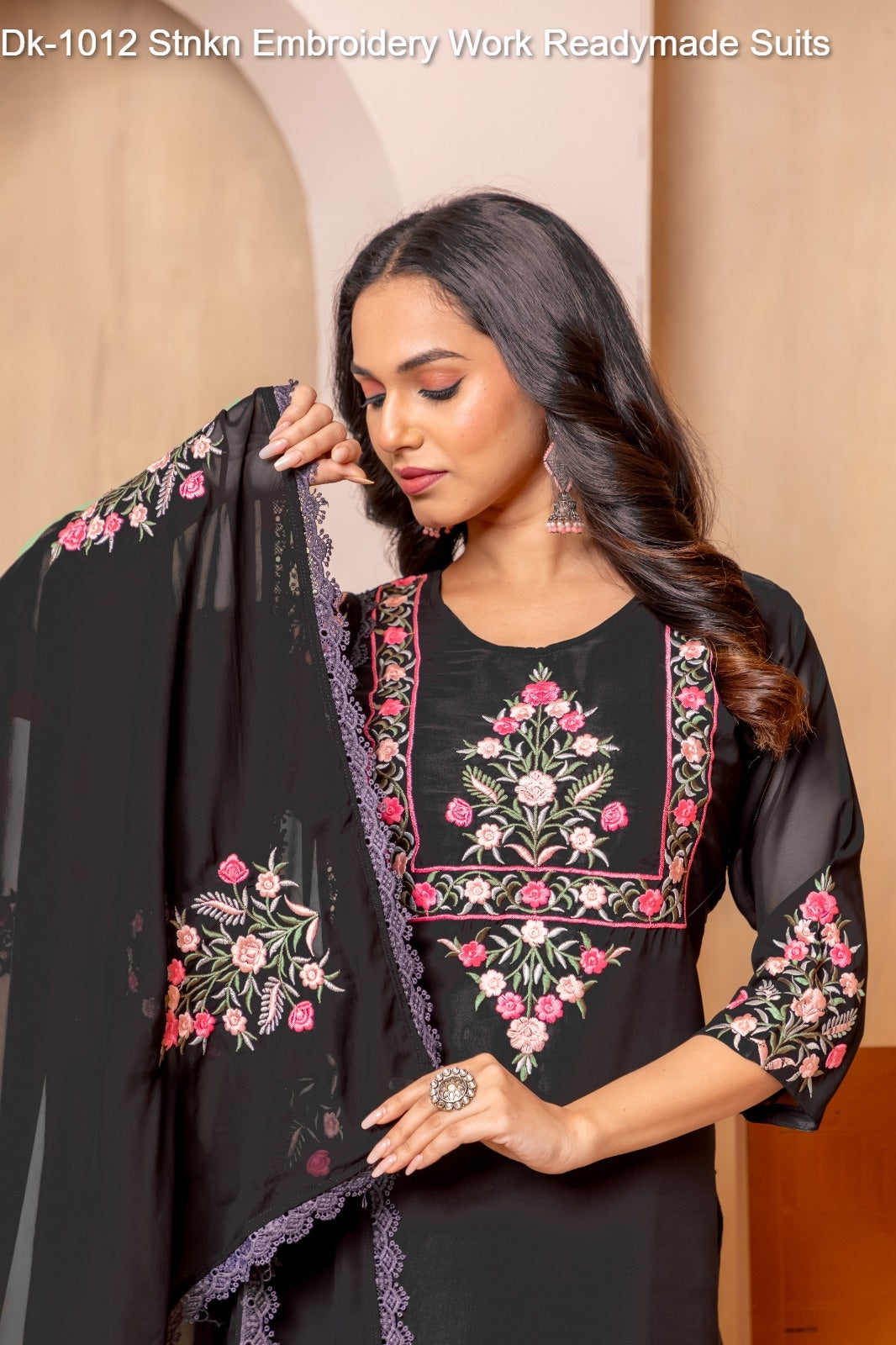 Dk-1012 Stnkn Embroidery Work Readymade Suits