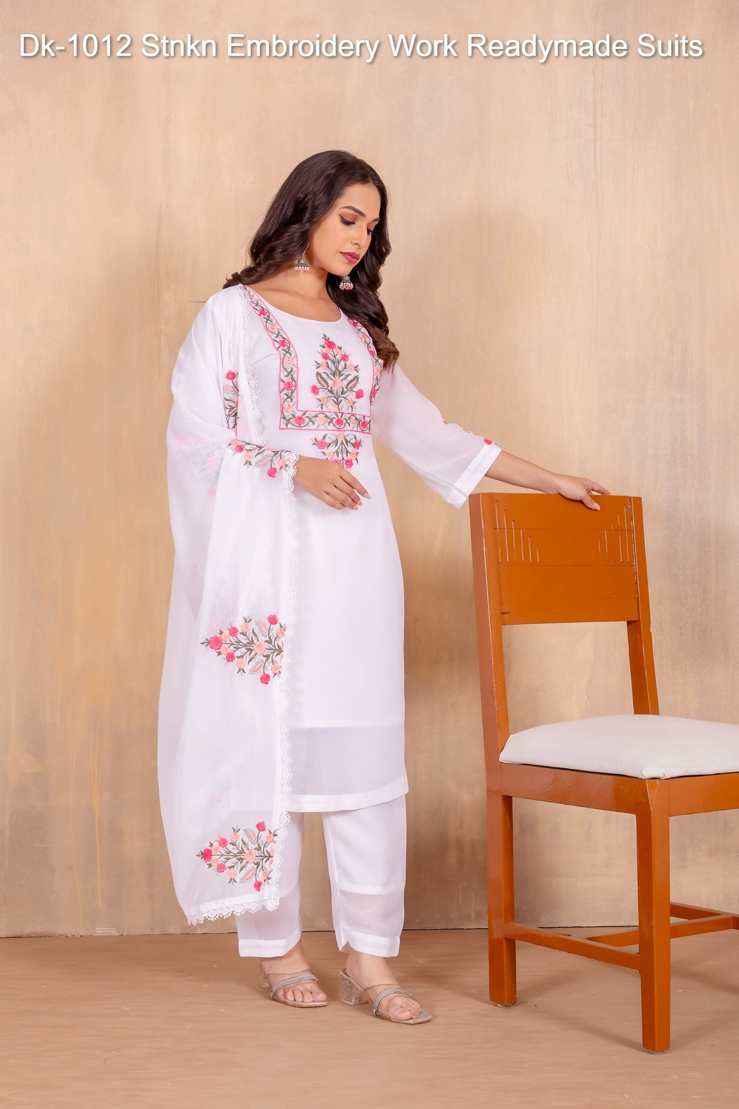 Dk-1012 Stnkn Embroidery Work Readymade Suits