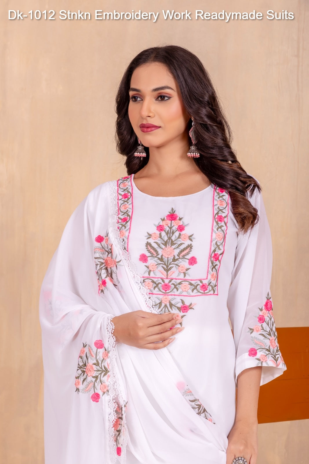Dk-1012 Stnkn Embroidery Work Readymade Suits