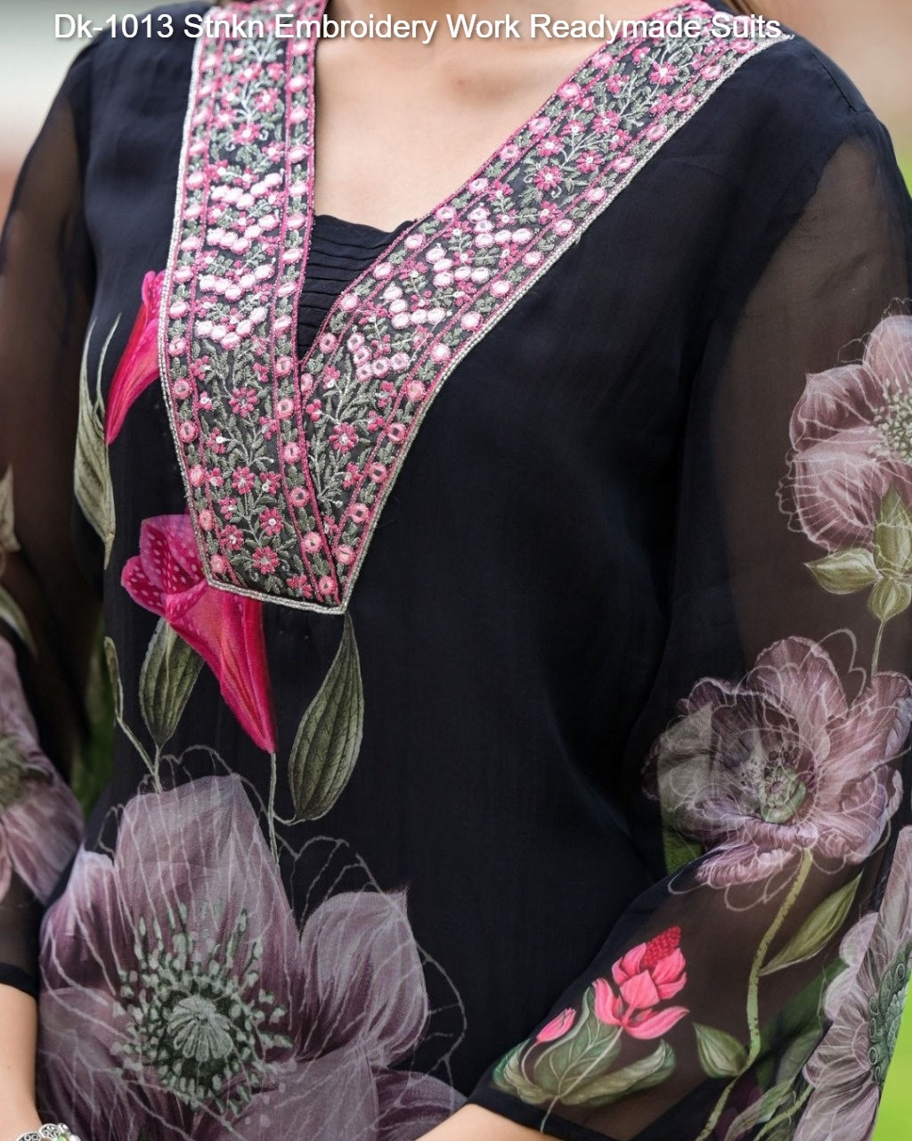 Dk-1013 Stnkn Embroidery Work Readymade Suits