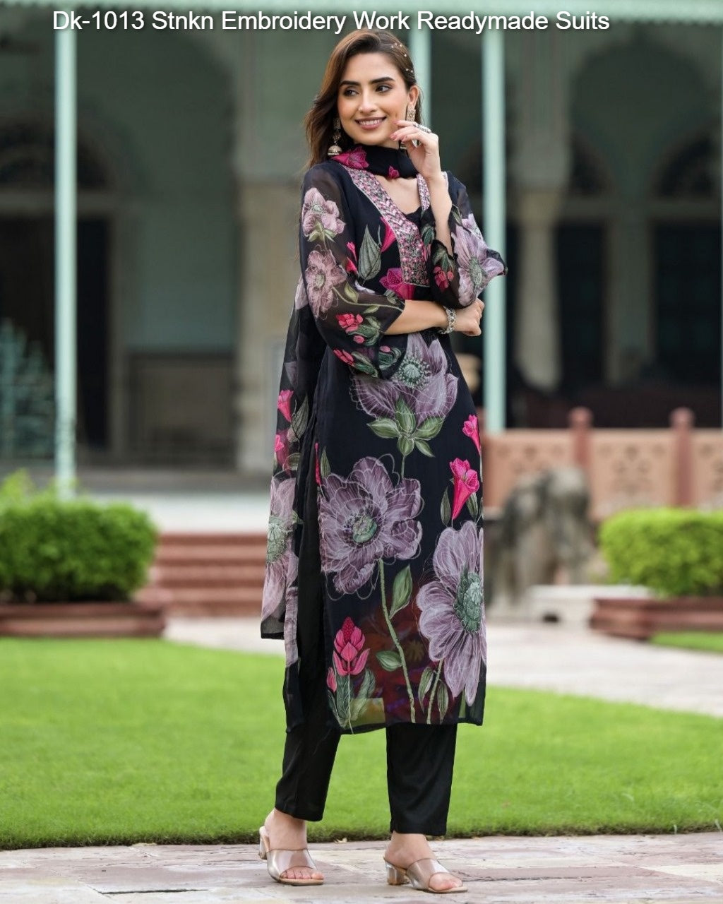 Dk-1013 Stnkn Embroidery Work Readymade Suits