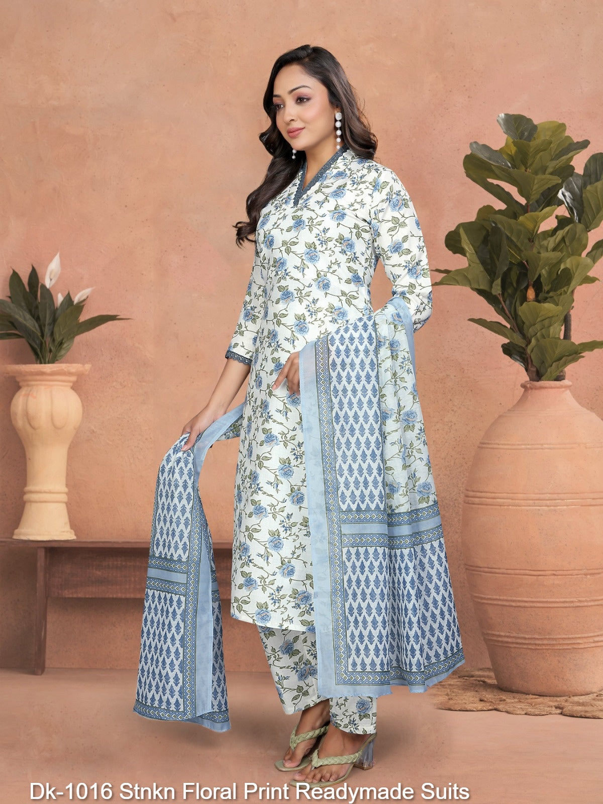 Dk-1016 Stnkn Floral Print Readymade Suits