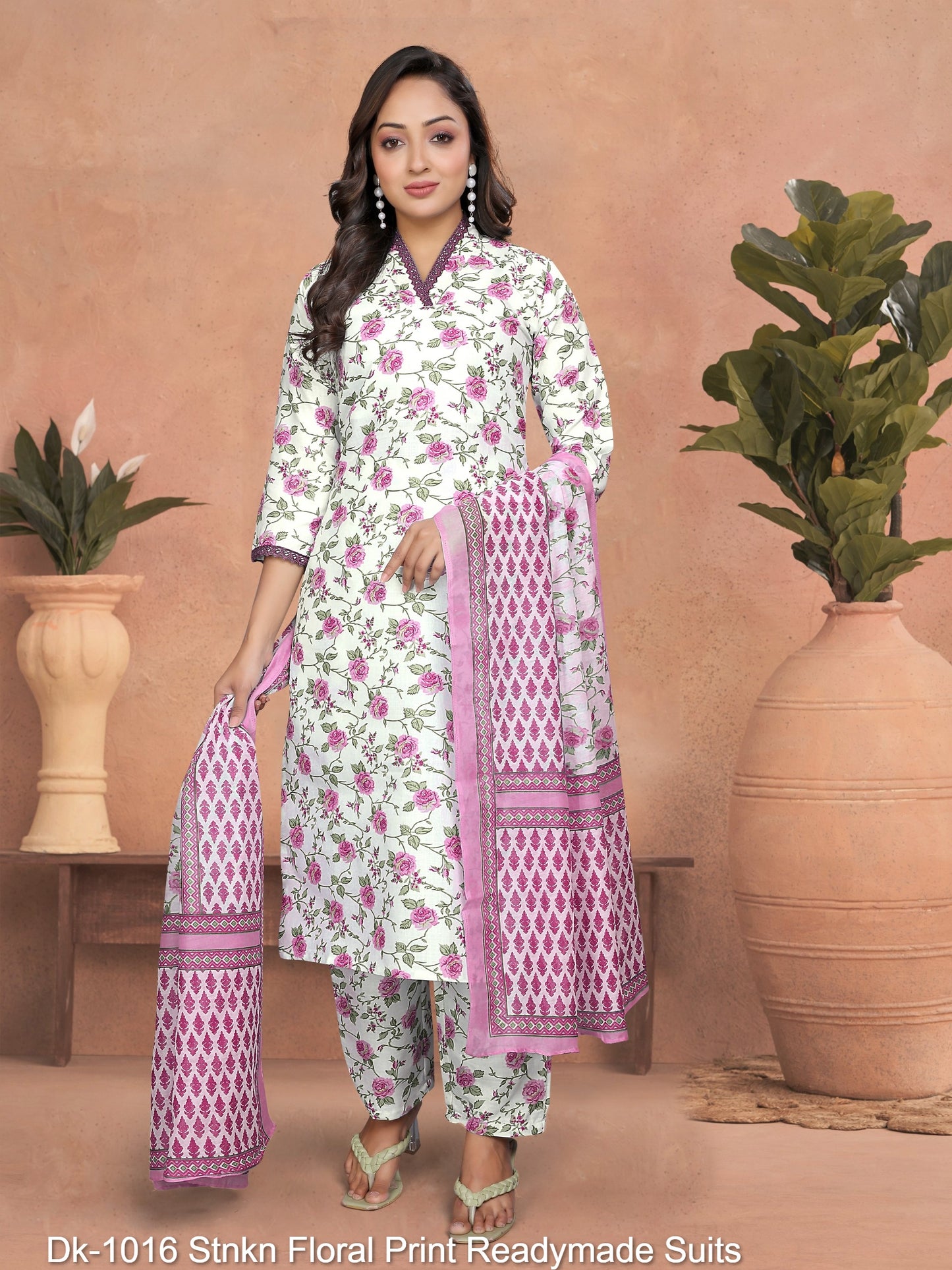 Dk-1016 Stnkn Floral Print Readymade Suits