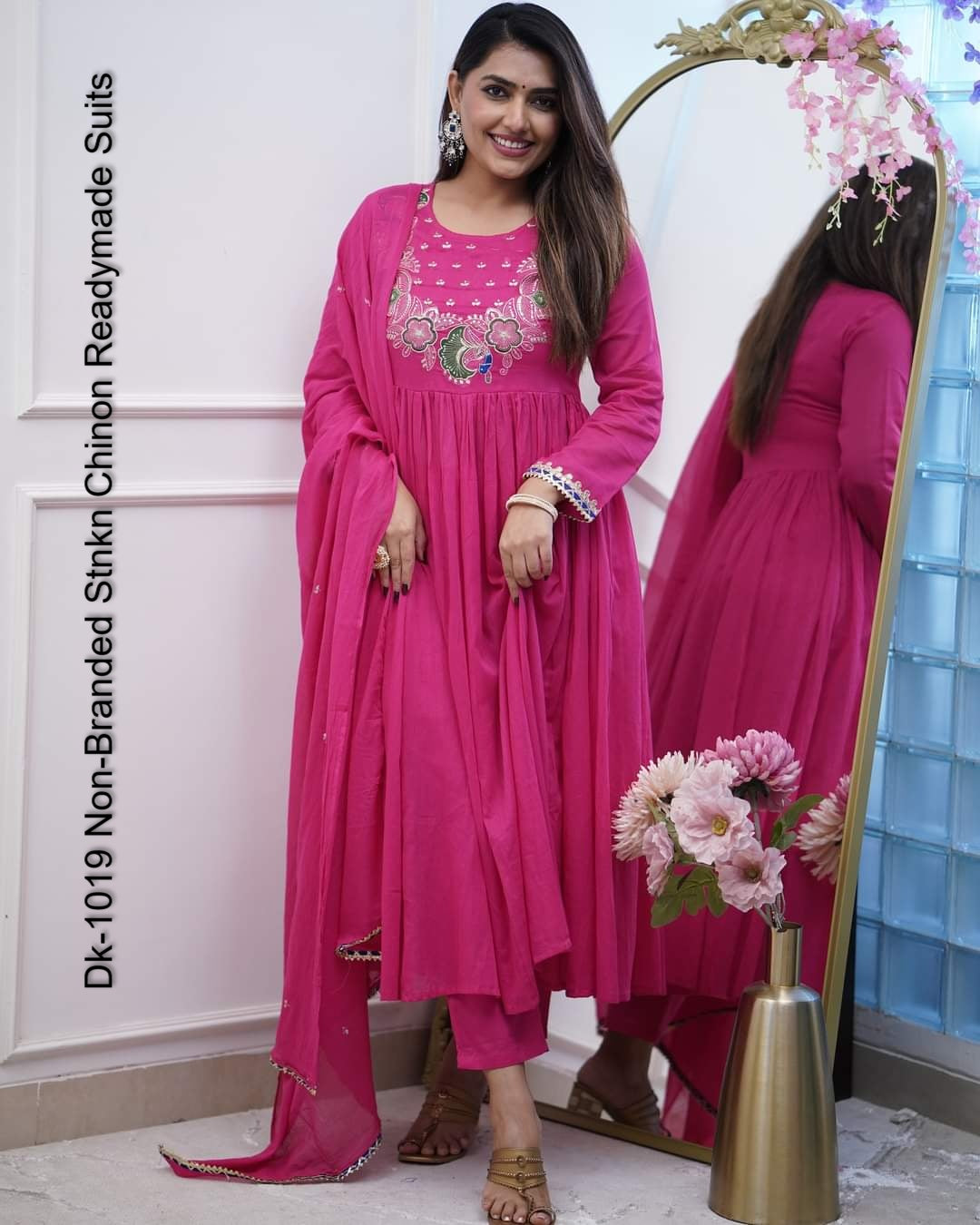 Dk-1019 Non-Branded Stnkn Chinon Readymade Suits