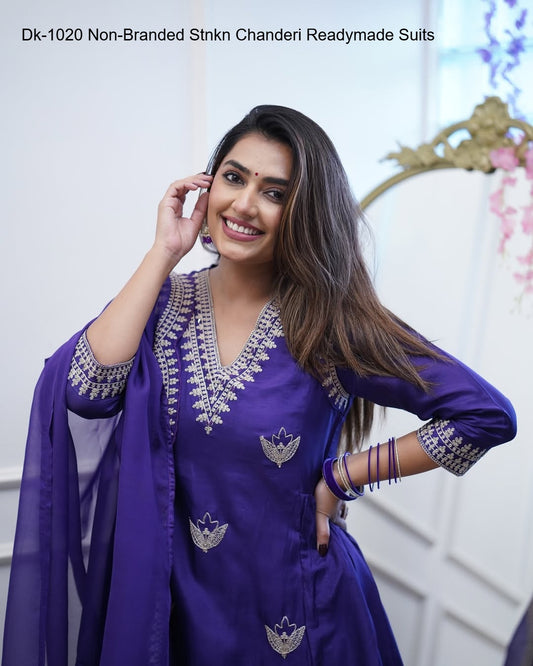Dk-1020 Non-Branded Stnkn Chanderi Readymade Suits