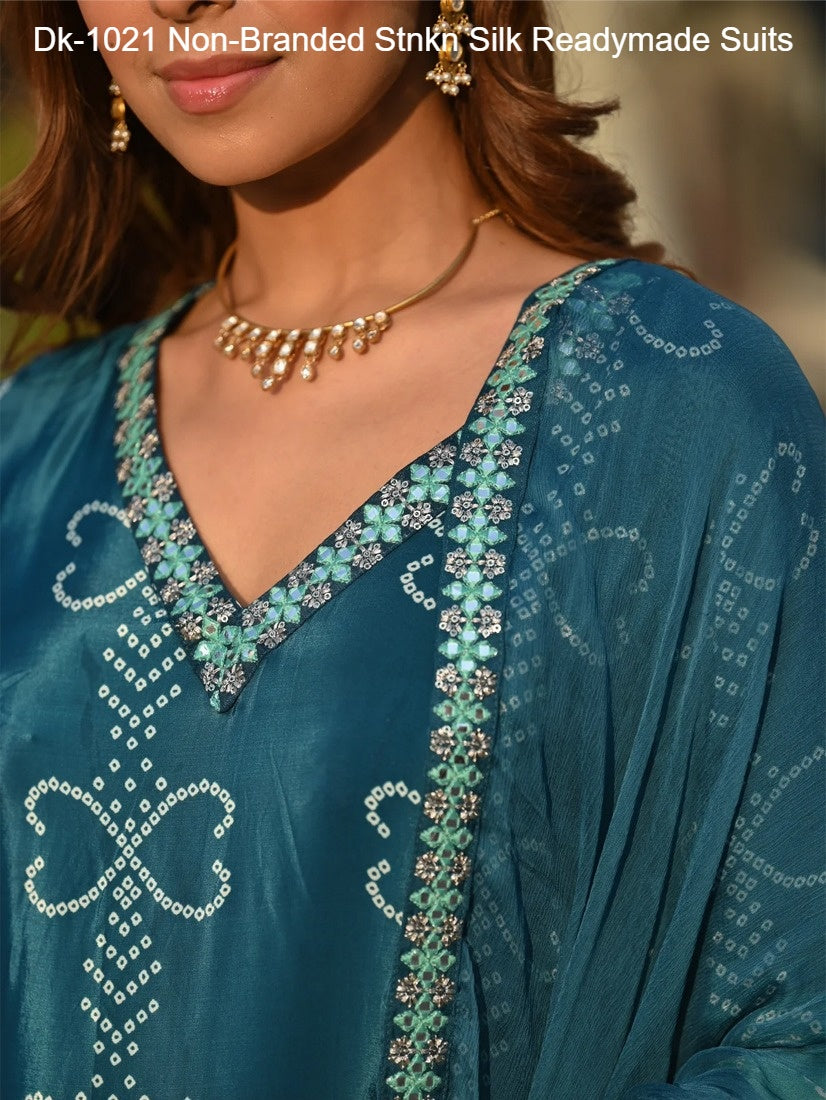 Dk-1021 Non-Branded Stnkn Silk Readymade Suits