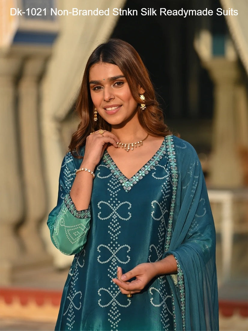 Dk-1021 Non-Branded Stnkn Silk Readymade Suits