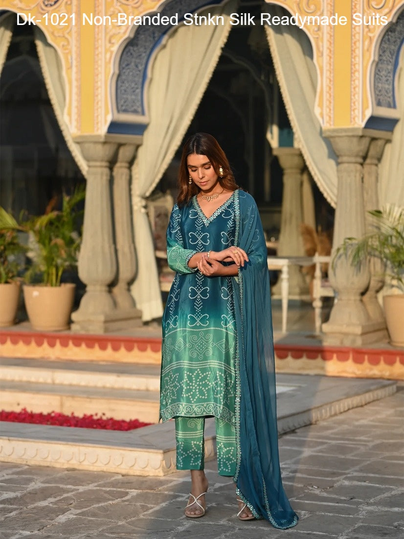 Dk-1021 Non-Branded Stnkn Silk Readymade Suits