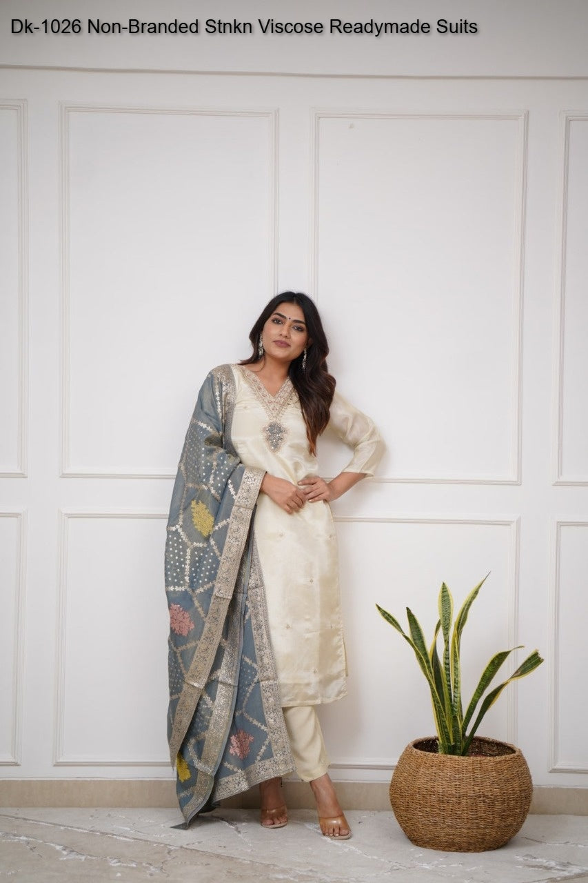 Dk-1026 Non-Branded Stnkn Viscose Readymade Suits