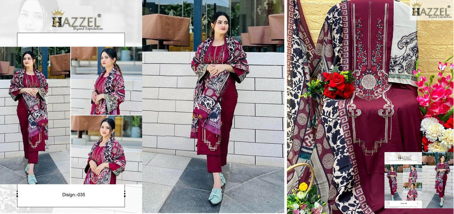 Dn-035 Hazzel Sequence Work Pakistani Salwar Suits