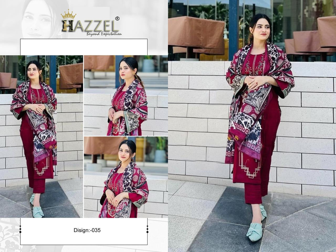 Dn-035 Hazzel Sequence Work Pakistani Salwar Suits