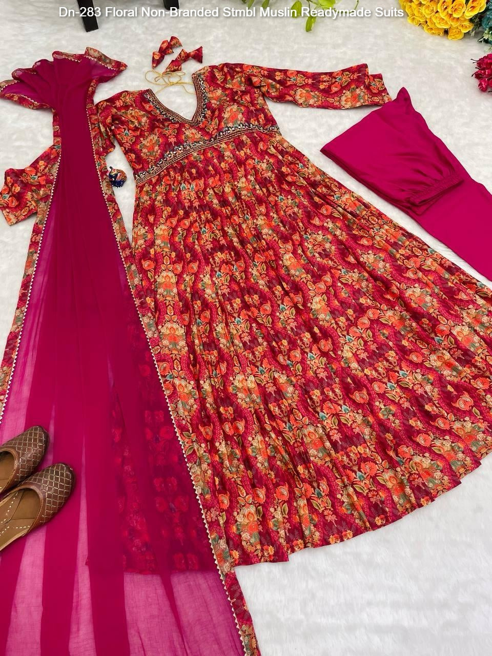 Dn-283 Floral Non-Branded Stmbl Muslin Readymade Suits