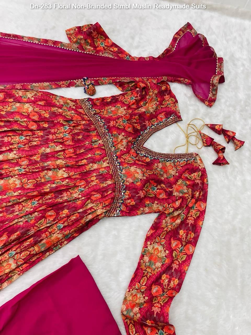 Dn-283 Floral Non-Branded Stmbl Muslin Readymade Suits